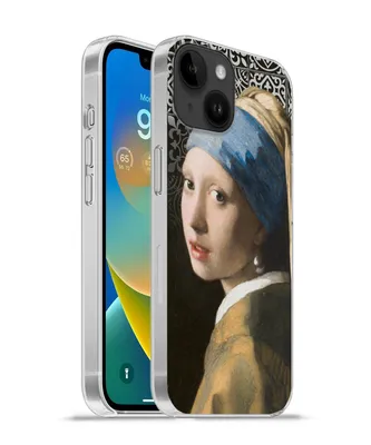 Produktbild von MuchoWow® Handyhülle Schutzhülle Hülle für Apple iPhone 14 - Softcase Mädchen mit Perlenohrring - Vermeer - Kacheln Silikon Softcase Handy Hülle - Mobiltelefonhülle