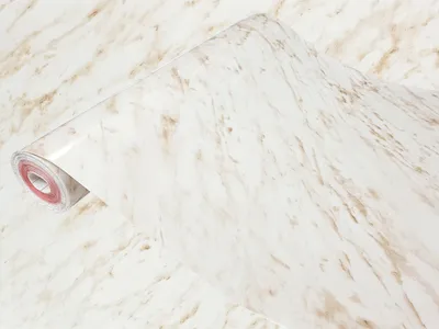 Produktbild von Klebefolie Möbel 67x25 cm - Carrara Beige - Selbstklebende Möbelfolie in Deko-Stil - Folie für Möbel ideal zum Renovieren von Schränken, Türen und Arbeitsplatten