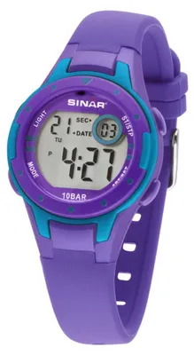 Produktbild von SINAR Jugenduhr Kinder Armbanduhr Digital Quarz Silikon XE-52-7 Lila Türkis