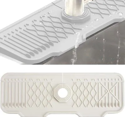 Zdjęcie produktu dla Automatyczny odpływ wody - ochrona przed rozpryskiem - uchwyt na ręcznik - 43 cm - biały