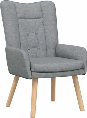 Zdjęcie produktu dla vidaXL Fotel jasnoszary 63 x 67 x 94 cm tkanina i sklejka