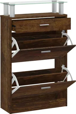 Zdjęcie produktu dla vidaXL Szafka na buty dąb wędzony 63x24x104 cm materiał drewnopochodny