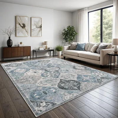 Produktbild von TT Home Boho Vintage Teppich Wohnzimmer Kurzflor – Retro Design, rutschfest & pflegeleicht, modern für Esszimmer & Flur Waschbar Größe 160x220 cm
