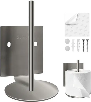 Produktbild von Selbstklebender Edelstahl-Toilettenpapierhalter, 3M, ohne Bohren
