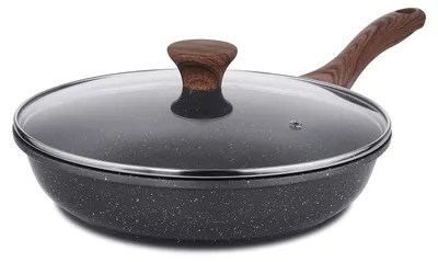 Immagine prodotto di Padella antiaderente da 28 cm con coperchio, adatta per piani cottura a induzione e a gas
