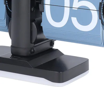 Immagine prodotto di Orologio con rotazione automatica, design elegante, funzionamento silenzioso, luminosità regolabile, per casa, soggiorno, ufficio, nero con quadrante blu