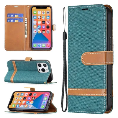 Productafbeelding van König Design hoesje, compatibel met Apple iPhone 13 Pro Max, kunstleren telefoonhoesje - telefoonhoesje, groen