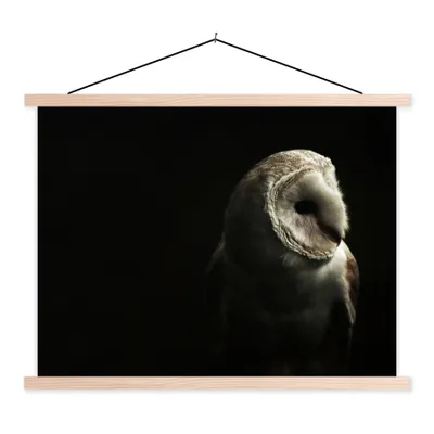 Produktbild von MuchoWow® Textilposter Eule - Vogel - Porträt 150x113 cm mit holzfarbenen Rahmen - Poster