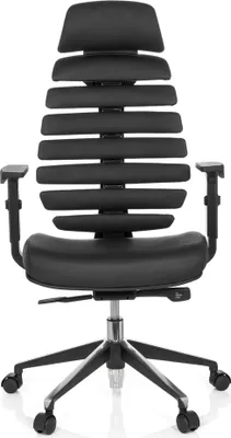 Obrázok produktu pre hjh OFFICE Profesionálna kancelárska stolička ERGO LINE II PRO Ergonomická kancelárska stolička s podrúčkami (výškovo nastaviteľná) koža čierna Otočná stolička do kancelárie, domácnosti