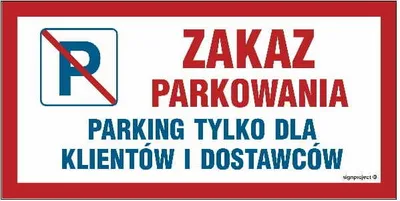 Zdjęcie produktu dla ND060 Zakaz parkowania Parking tylko dla klientów