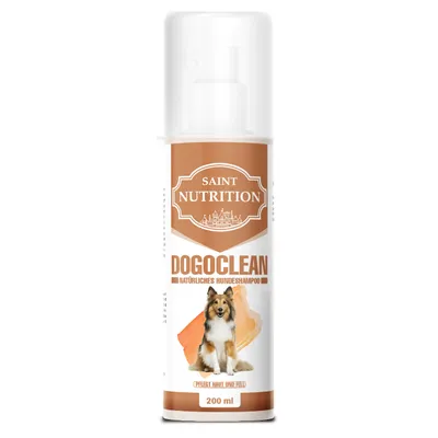 Produktbild von Saint Nutrition® Dogoclean -  Hunde Shampoo - Hundeshampoo - gegen Fell Geruch – Fellpflege – für alle Hunderassen – Hunde - für alle Rassen - 200ml