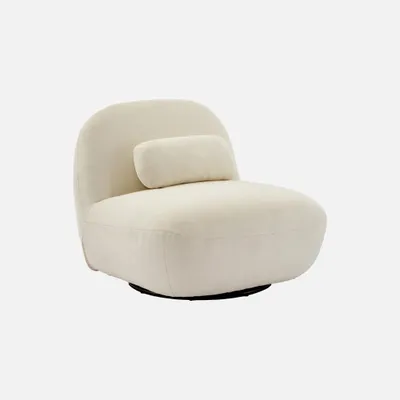 Immagine prodotto di Poltrona girevole 360° bouclé, Crema