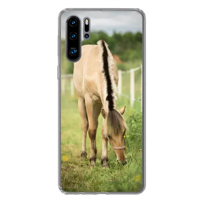 Produktbild von MuchoWow® Handyhülle Schutzhülle Hülle für Huawei P30 Pro Porträt eines Fjordpferdes auf einer Wiese Silikon Softcase Handy Hülle - Schutzdeckel