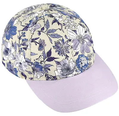Fiebig Baseball-Cap mit Blumenmuster 100% Baumwolle in lila