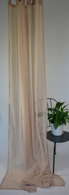 Produktbild von Elbersdrucke Batist Uni Schlaufenschal halbtransparenter Vorhang beige 140 x 255 (BxH) cm