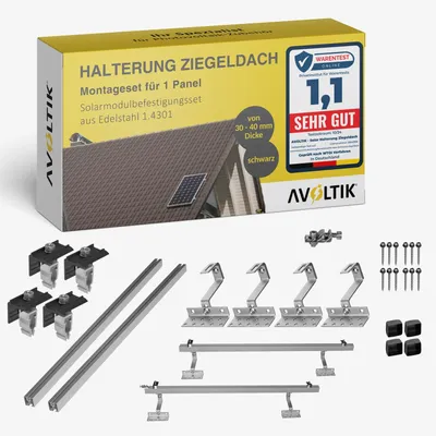 Produktbild von Avoltik Solar Halterung Ziegeldach Montageset Dach Befestigung für 1 Solarmodul