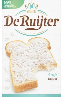 Zdjęcie produktu dla De Ruijter Anijs Hagel 300g – Słodkie posypki anyżowe do pieczywa i deserów