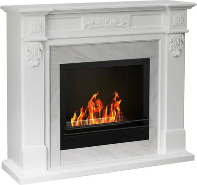 Produktbild von Bioethanol-Kamin Dstrefezz,–kologischer Kamin, Rauchfreies Feuer, Heizung mit Ethanol,  Italy, 38x121 h108 cm, Weiß