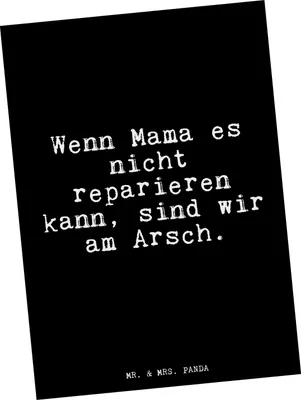 Produktbild von Mr. & Mrs. Panda Grußkarte Wenn Mama es nicht... - Schwarz - Geschenk, einzelkarte, Postkarte, Frau, Ansichtskarten, Mutter, Ansichtskarte, Postkarten, Muttertag, Sprüche