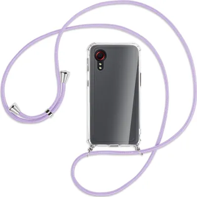 Produktbild von Handykette Backcover-Schutzhülle mit Band (Metall silberfarben) für Samsung Galaxy Xcover 5 (G525) - violett