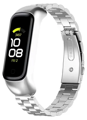 Produktbild von By Qubix Edelstahl-Gliederarmband - Silber - passend für Samsung Galaxy Fit 2