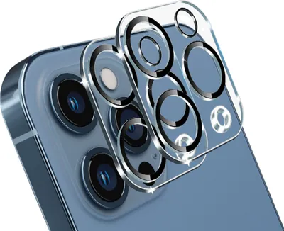 Obrázek produktu pro 2x ochranná fólie na fotoaparát pro iPhone 12 Pro Max – dvojbalení s černými kroužky