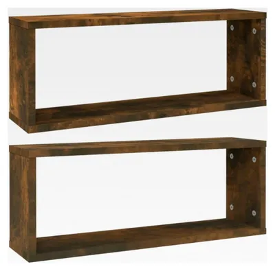 Produktbild von Würfelregale 2 Stück Räuchereiche 60x15x23 cm Holzwerkstoff