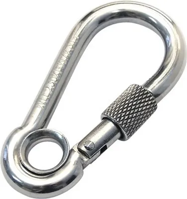 Produktbild von PÖSAMO Karabinerhaken Edelstahl 100 mm, mit Sicherheitsmit