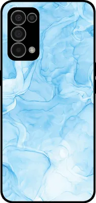 Image de Smartphonica Coque pour Oppo Reno5 avec marbre
  impression - Coque arrière en TPU design marbre - Bleu clair