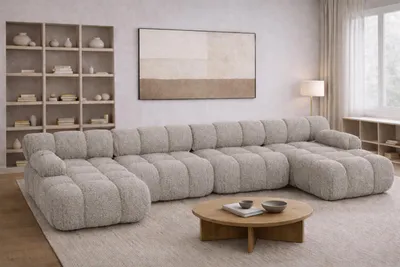 Produktbild von Kaiser Möbel Ecksofa U-Form XL, Stoff Bouclé Abriamo, Beige, Selia U XL