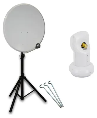 Produktbild von PremiumX Camping SAT Anlage 80cm ALU Antenne Single LNB Dreibein Stativ