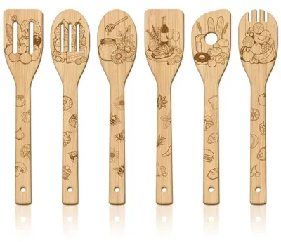 Produktbild von Set mit 6 Holz-Küchenutensilien für Gemüse und Obst