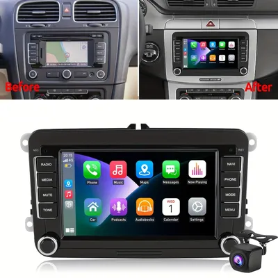 Obrázek produktu pro Multimediální autorádio s 7palcovým HD IPS dotykovým displejem, podporou bezdrátového CarPlay a Android Auto, a GPS navigací