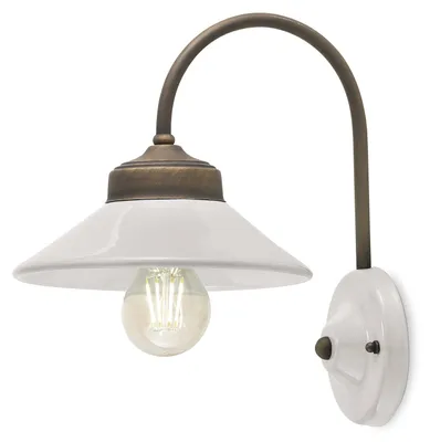 Image de Applique Vintage Colors en fer et céramique crème, 1 lampe, culot E27