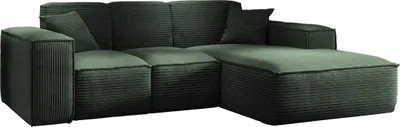 Produktbild von Kaiser Möbel Ecksofa, Eckcouch L form, Wohnzimmer Couch SIENA stoff Poso Grün Ottomane Rechts