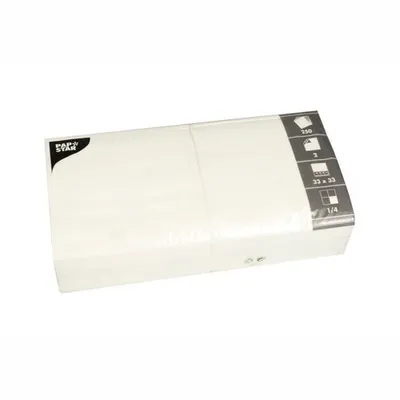 Produktbild von Papstar Servietten, 2-lagig 1/4-Falz 33 cm x 33 cm weiß, 4 x 250 Stück