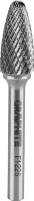 Immagine prodotto di Fresa in metallo duro GRAFITE, ogivale, arrotondata, tipo F, gambo 6 x 45 mm, per smerigliatrice, per alluminio, plastica