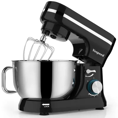 Knetmaschine 1000 W, 5 QT Edelstahl-Schüssel, schwarz