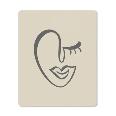 Produktbild von MuchoWow® Mauspad Mousepad Gesicht - Abstrakt - Minimalismus 30x40 cm - Mousepads - Maus Mat - Pad - Mausunterlage - Mausmatten