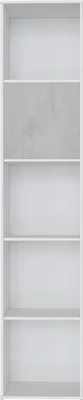 Produktbild von SMARTBett Standregal, Würfelregal  für Wohnzimmer, Kinderzimmer, Schlafzimmer und Büro |  Regal Weiss + 1 Tür Beton