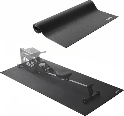 Produktbild von VEVOR Laufbandmatte für Teppichboden Bodenschutzmatte (760 x 1820 mm) für Sportgeräte 6 mm dick, Trainingsgerätematte für Laufbänder Heimtrainer Liegeräder, hochdichter PVC-Bodenschutz