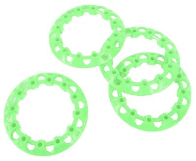 Imagen del producto de 4 unidades de embellecedores para bujes de ruedas de ATV de 8 pulgadas, con protección y decoración, resistentes a los arañazos. Cubierta de plástico universal para karts, color verde