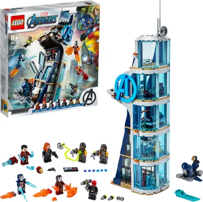 Produktbild von LEGO 76166 Marvel Avengers – Kräftemessen am Turm, Bauset mit Iron Man, Black Widow & Red Skull