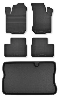 Produktbild von Gummimatten + Kofferraumwanne für Opel Corsa C 2000-2006 – Schwarz, Semi-Universal, angepasst – Wielganizator Semi-Universal