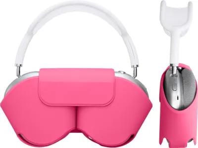 Produktbild von kwmobile Hülle kompatibel mit Apple AirPods Max Case - weiche Kopfhörer Tasche - Sleep Mode kompatibel - Etui aus Polyester - Cover in Fuchsia