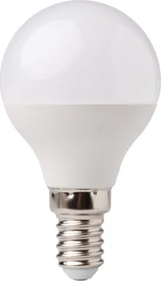 A white LED light bulb with a silver base.