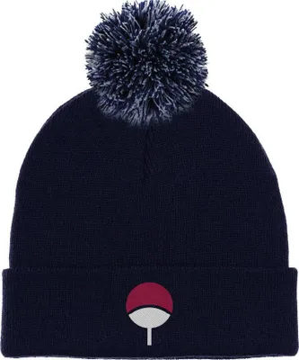 Produktbild von Naruto Winter Bommelmütze Uchiwa Design Anime-Stil Schwarz Einheitsgröße gestrickt