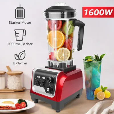 Produktbild von CMYbabee Standmixer 2L, Hochleistungsmixer 1600W Smoothie Maker, Pulsfunktion, Klinge aus Edelstahl Standmixer, Protein Fitness, Eiscrusher, BPA FREI