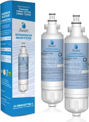 Produktbild von Swan Wasserfilter für Kühlschrank Panasonic kompatibel CNRAH-257760. Kühlschrankfilter kompatibel mit Panasonic CNRAH-257760, CNRBH-125950, NR-B53V1, NR-B53V1-WB, NR-B53V1-X1D, NR-B53V1-XB, NR-B53V1-XE, 2 Stücke