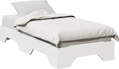 Obrázek produktu pro Maison Exclusive – masivní dřevěná postel bez matrace, stohovatelná, bílá, 90 x 190 cm